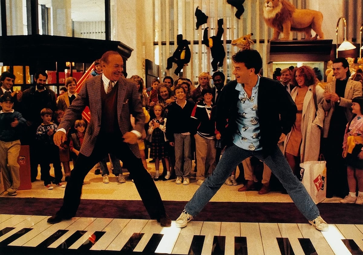 In Big, where was the iconic piano scene filmed?