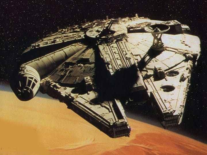 What type of spaceship is the Millennium Falcon?